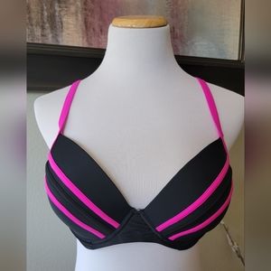 ZeroXposur Black & Fuchsia Bikini Top